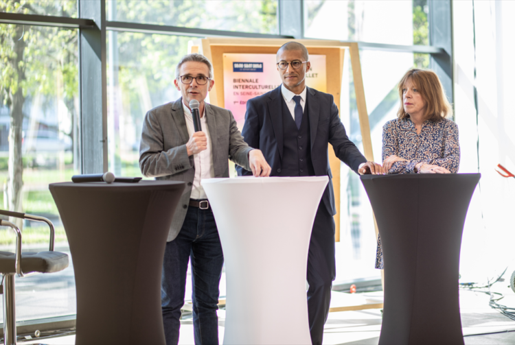 Stéphane Troussel, président du département de la Seine-Saint-Denis, ce 20 avril, à l'heure de présenter officiellement le programme de Multitude. (© Nicolas Moulard/conseil départemental de Seine-Saint-Denis)