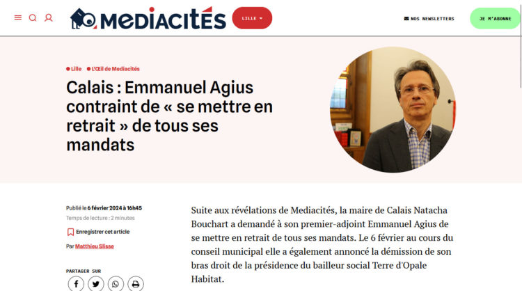 Une de médiacités.fr sur Emmanuel Agius